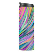Trendy Multicolor Neon Psychedelic Monogram Thermosbeker (Geroteerd rechts)