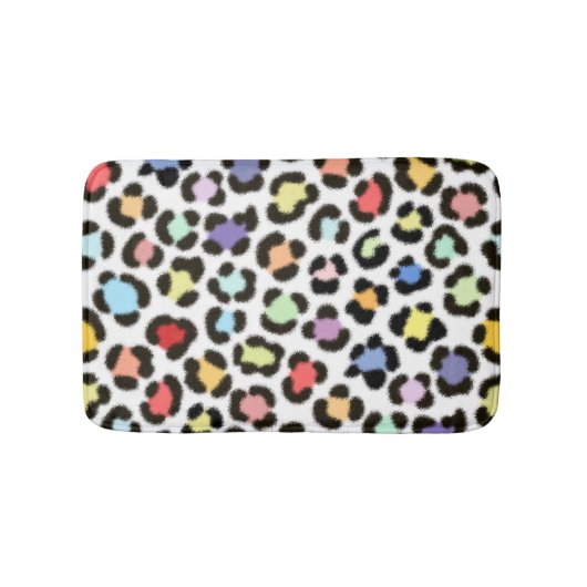 Trendy Multicolored Leopard Fur Effect Pattern Badmat (Voorkant)