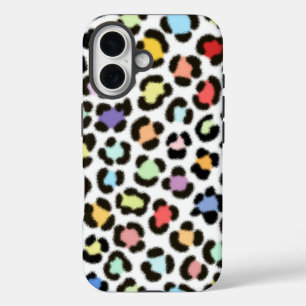 Trendy Multicolored Leopard Fur Effect Pattern iPhone 16 Hoesje