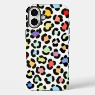Trendy Multicolored Leopard Fur Effect Pattern iPhone 16 Plus Hoesje