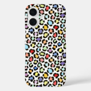 Trendy Multicolored Leopard Fur Effect Rpt Pattern iPhone 16 Hoesje