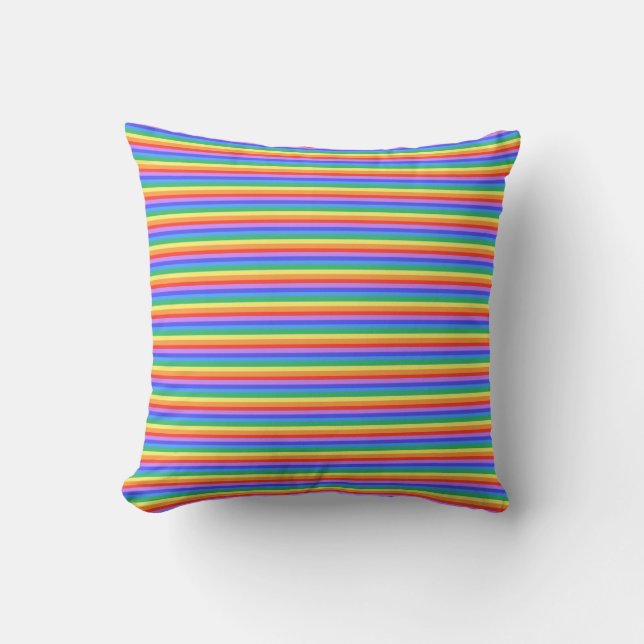 Trendy Multicolored Rainbow Stripes Kussen (Voorkant)
