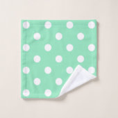 Trendy munt groen en wit Stippen modern elegant Bad Handdoek (Wasdoekje)