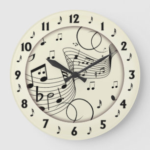 Trendy Music Design Round Wall Grote Klok