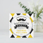 Trendy Mustache Bachelor Party Kaart (Staand voorkant)