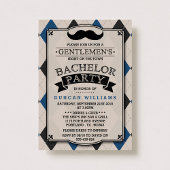 Trendy Mustache Bachelor Party Kaart
