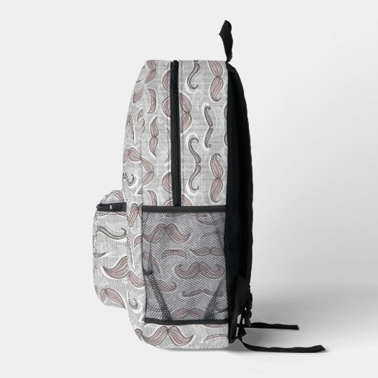 Trendy Mustache Pattern Bedrukte Rugzak (Rechts)