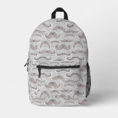 Trendy Mustache Pattern Bedrukte Rugzak (Voorkant)