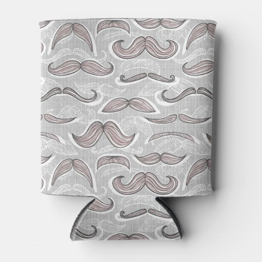 Trendy Mustache Pattern Blikjeskoeler (Voorkant)