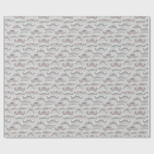 Trendy Mustache Pattern Cadeaupapier (Vlak)