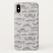 Trendy Mustache Pattern Case-Mate iPhone Case (Achterkant)