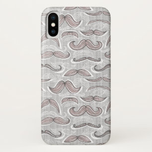 Trendy Mustache Pattern iPhone X Hoesje