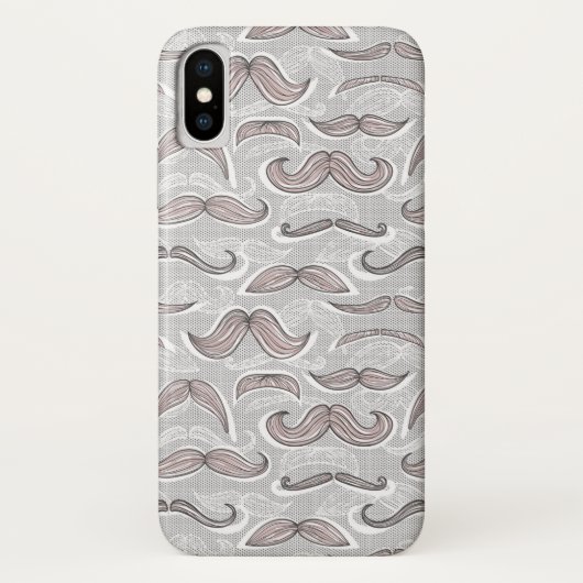 Trendy Mustache Pattern Case-Mate iPhone Case (Achterkant)