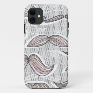 Trendy Mustache Pattern iPhone 11 Hoesje