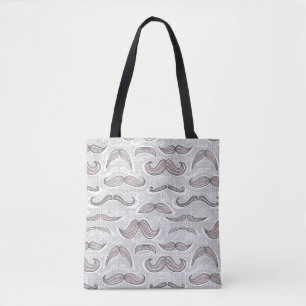 Trendy Mustache Pattern Draagtas