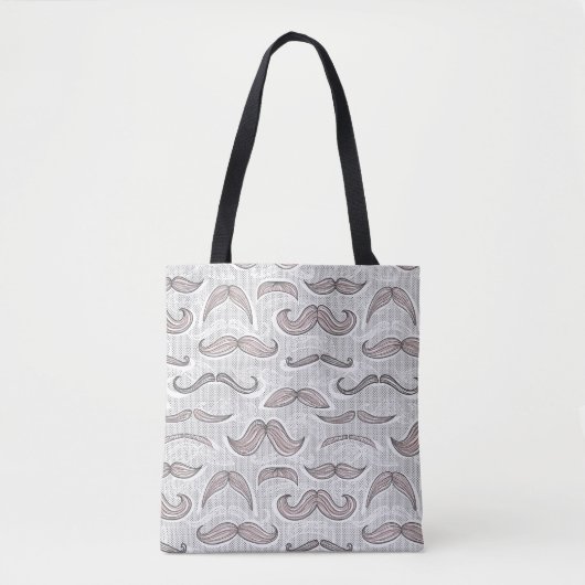 Trendy Mustache Pattern Draagtas (Voorkant)