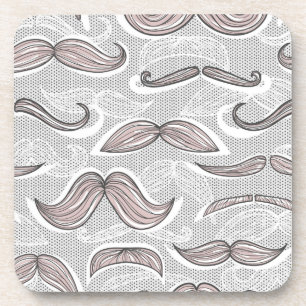 Trendy Mustache Pattern Drankjes Onderzetter