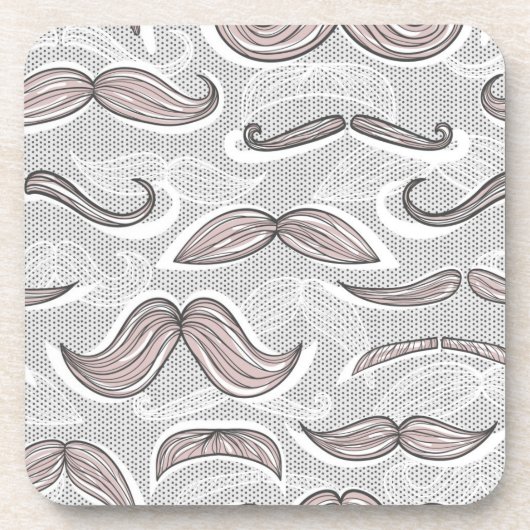 Trendy Mustache Pattern Drankjes Onderzetter (Voorkant)