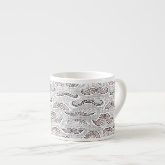 Trendy Mustache Pattern Espresso Kop (Voorkant rechts)