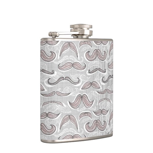 Trendy Mustache Pattern Heupfles (Rechts)