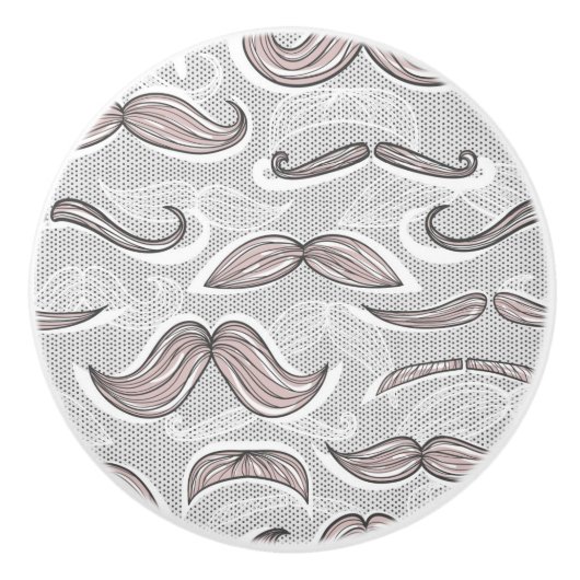 Trendy Mustache Pattern Keramische Knop (Voorkant)