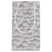 Trendy Mustache Pattern Klein Cadeauzakje (Voorkant)