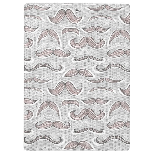 Trendy Mustache Pattern Klembord (Achterkant)