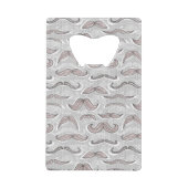 Trendy Mustache Pattern Kredietkaart Flessenopener (Voorkant)