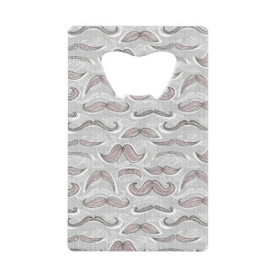 Trendy Mustache Pattern Kredietkaart Flessenopener