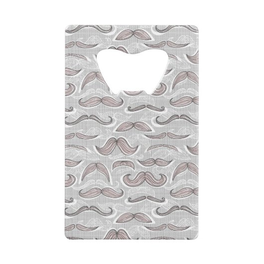 Trendy Mustache Pattern Kredietkaart Flessenopener (Achterkant)