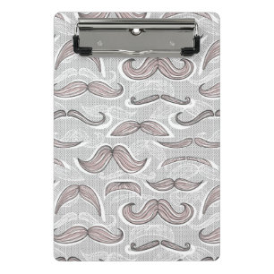 Trendy Mustache Pattern Mini Klembord