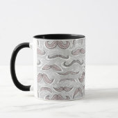 Trendy Mustache Pattern Mok (Links)