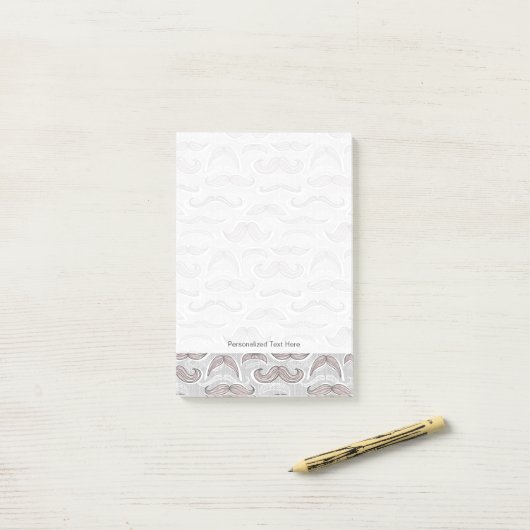 Trendy Mustache Pattern Post-it® Notes (Op bureau)