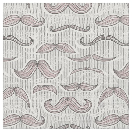 Trendy Mustache Pattern Stof (Close Up)