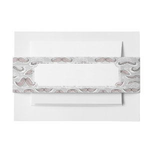 Trendy Mustache Pattern Uitnodigingen Wikkel