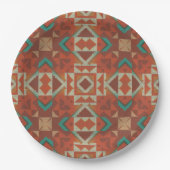 Trendy Native American Tribe Mosaic Pattern Papieren Bordje (Voorkant)