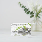 Trendy natuurlijke massagetherapeut Visitekaartjes (Staand voorkant)
