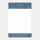 Trendy Navy Blue & Gold Foil Monogram Wreate Post-it® Notes (Voorkant)