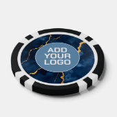 Trendy Navy Blue Gold Marble Collection Poker Chips (Enkel)