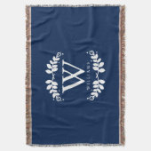 Trendy Navy Blue Monogram Deken (Voorkant Verticaal)