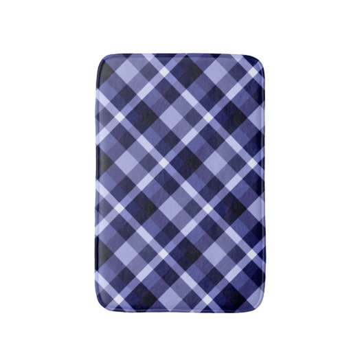 Trendy Navy Blue Pset Pattern Small Bath Mat (Voorkant Verticaal)