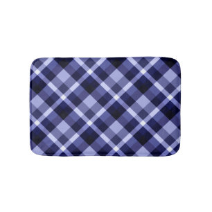 Trendy Navy Blue Pset Pattern Small Bath Mat