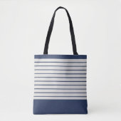 Trendy Navy Stripes Draagtas (Voorkant)