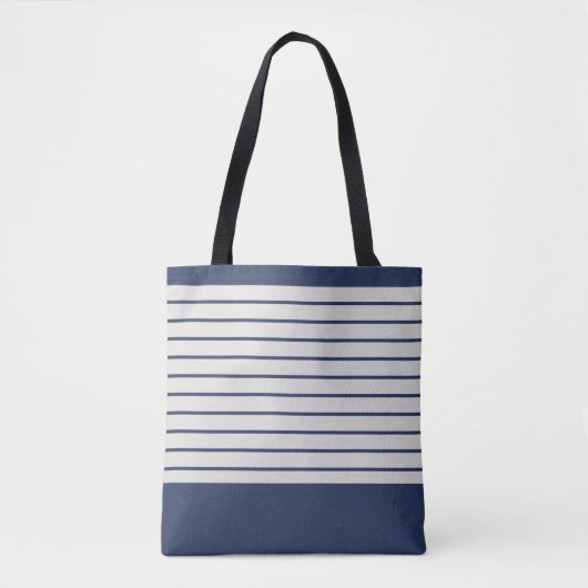 Trendy Navy Stripes Draagtas (Voorkant)