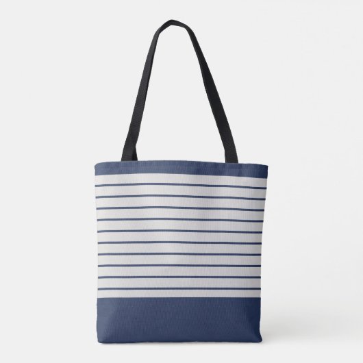 Trendy Navy Stripes Draagtas (Achterkant)