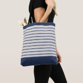 Trendy Navy Stripes Draagtas (Dichtbij)