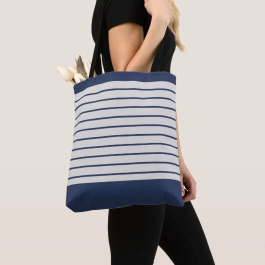 Trendy Navy Stripes Draagtas (Dichtbij)