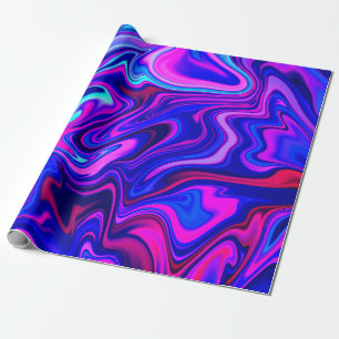 Trendy neon blauw roze turquoise Abstract Cadeaupapier