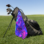 Trendy neon blauw roze turquoise Abstract Golfhanddoek (Groen)