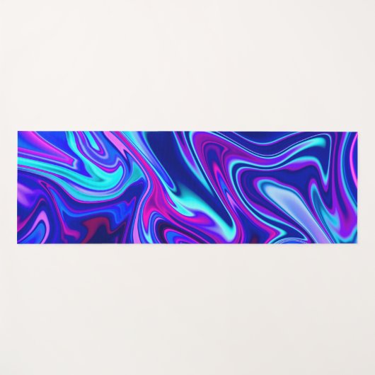 Trendy neon blauw roze turquoise Abstract Yogamat (Voorkant (horizontaal))